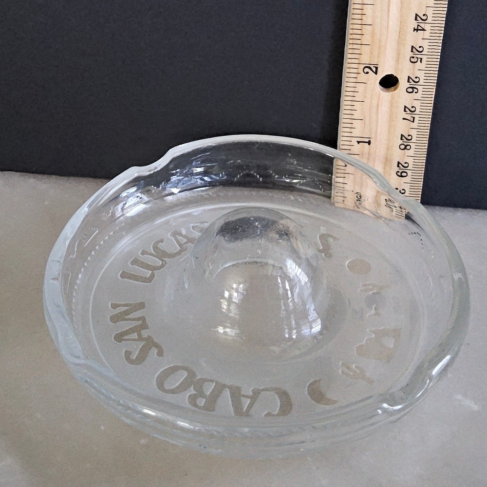 Cabo San Lucas Ash Tray B.C.S. Mexico Clear Glass Novelty Souvenir Ashtray - Picture 5 of 5